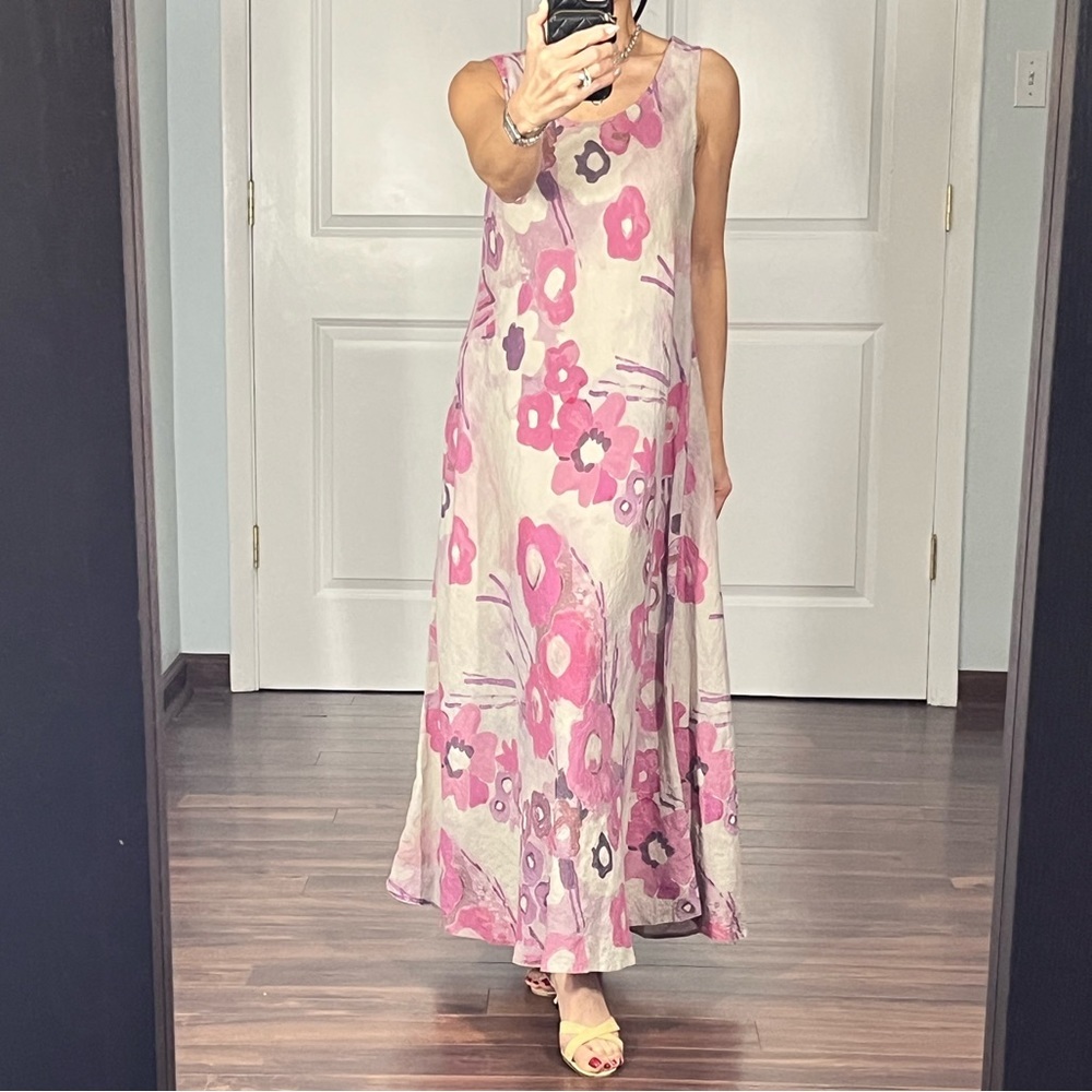 Eco Leinen A line maxi dress size XS - Picture 4 of 12